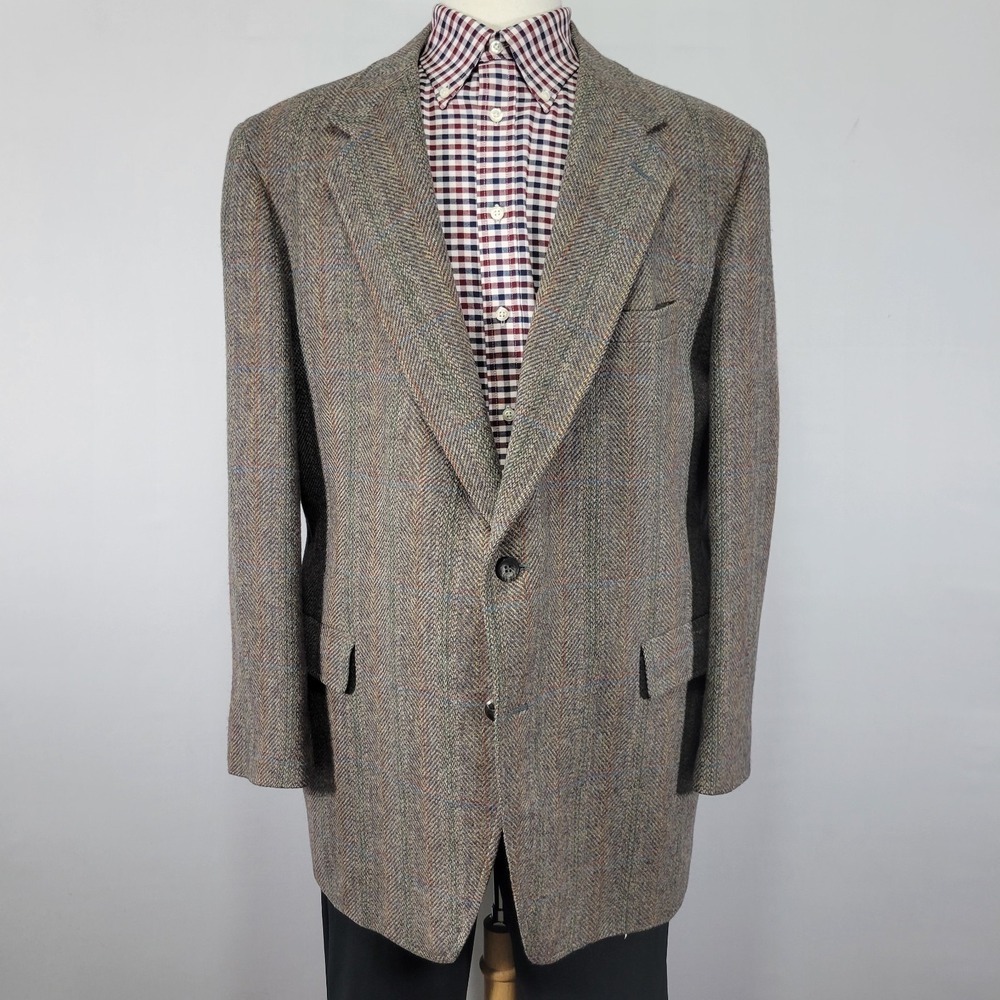 VTG‎ Kuppenheimer Men's Tweed Sport Coat Blazer Two Button Herringbone 46R